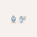 orecchini lobo punto luce amélie oro bianco topazio cubic zirconia collezione amélie