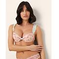 reggiseno push up in pizzo con ricami floreali melissa / beige rosato / 3 beige rosato