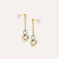 orecchini pendenti beverly oro bicolore collezione beverly bicolore