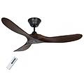 312217 ventilatore da soffitto originale eco con telecomando 7w noce/nero opaco