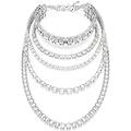 collana a fili fissi millenia taglio misto bianco placcato rodio os