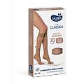 sauber linea classica gambaletto open toe in maglia microrete 70 den neutro beige taglia 2