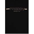 t-shirt da donna a manica lunga con fondo stondato nero donna large