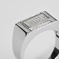 anello chevalier gentleman argento rodiato cubic zirconia collezione gentleman misura 60 bianco