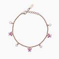 gioielli bracciale in argento rosato con zirconi bianchi e rosa secret garden
