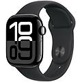 watch series 10 gps + cellular cassa in alluminio nero jet da 42 mm con cinturino sport nero m/l