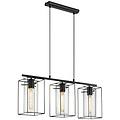 lampadario moderno loncino nero paralume nero 3x e27 ø15cm