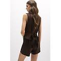 gilet in tela di lino the pure linen donna marrone taglia s