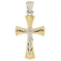 ciondolo croce oro giallo bianco gl100837