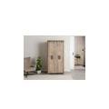 armadio in legno di mango 100x65x200 laccato beige railway #368