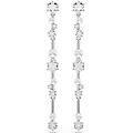 orecchini pendenti constella crystal pearl tagli round bianchi placcato rodio