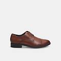 stringate derby in pelle da uomo tan