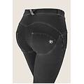 jeggings wr. up skinny vita alta con tasche squadrate jeans nero-cuciture in tono donna medium