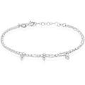 bracciale catena silver elegance argento rodiato cubic zirconia collezione silver elegance bianco
