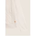 felpa zip e collo alto con inserti a trecce su fianchi e collo white sand donna extra small
