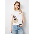 - t-shirt in puro cotone bianca oversize fit con motivo paisley ricamato donna bianco ottico taglia