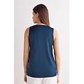 canotta scollo a v in seta donna blu taglia s