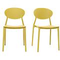 sedie design gialle in polipropilene impilabili interno esterno (set di 2) anna