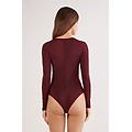 body manica lunga lam&egrave; shimmering passion donna bordeaux taglia s