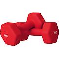 set 2 manubri esagonali da 2x4 kg 19x9x9 cm rosso