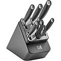 all * star 7-pz. set di coltelli con ceppo argento antracite