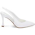 décolleté slingback bianche tacco 9 5 cm