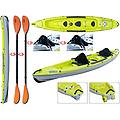 tahe canoa rigida borneo pack lime/grey 112844 + 2 pagaie touring-1 fissa + 2 schienalini standard