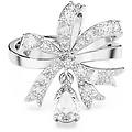 anello cocktail volta fiocco bianco placcato rodio 58