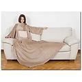 - coperta con maniche e tasca colore marrone linea cream
