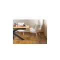 sedia imbottita con gambe in legno di faggio 67x64x87 beige / marrone ella #200