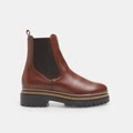 stivaletti chelsea da donna in pelle marrone