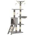 - albero per gatti con tiragraffi in sisal 138 cm grigio