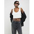 canotta cropped con ricamo