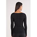 maglia scollo a barchetta treccia in ultralight con cashmere donna nero taglia m