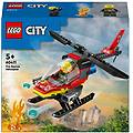 city 60411 elicottero dei pompieri veicolo giocattolo con 2 elementi lancia-acqua e minifigure