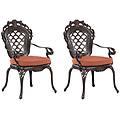 - set di 2 sedie da giardino in alluminio marrone scuro lizzano