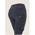 pantaloni wr. up stile cargo con vita alta in jersey camo mimetic allover blue donna xxs