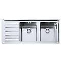 lavello 2 vasche (116x51cm) npx 621 neptune plus inox spazzolato 101 0068 381