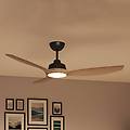 ventilatore led olas ø 132 cm marrone/nero silenzioso