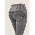 jeggings wr. up 7/8 superskinny vita alta con anello light grey-seams black donna extra large