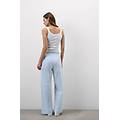 pantaloni in tela di cotone plumetis romantic stripes donna righe taglia l