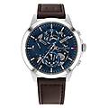 - orologio analogico multifunzione al quarzo da uomo con cinturino in pelle marrone scuro 1710476