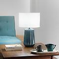 lampada da tavolo kiowa altezza 46 cm blu/bianco ceramica/tessuto