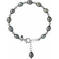 bracciale di perle donna argento 925 gioiello by milor wspe00058. gray