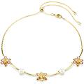 collana idyllia crystal pearl taglio misto fiore multicolore placcato color oro os