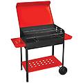 bricobravo barbecue a carbonella 60x40xh90cm con ripiani laterali e ruote 501b