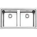 lnp862ibc serie linear plus lavello acciaio spazzolato da incasso 2 vasche 86&times;50 cm
