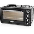 ov-1443 forno a convezione con 2 piastre cottura 3100 w 38 litri alluminio nero