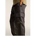 pantaloni cargo effetto seta con elastico sul fondo nero donna extra large