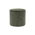 pouf rotondo in tessuto effetto velluto verde kaki d40 cm paul